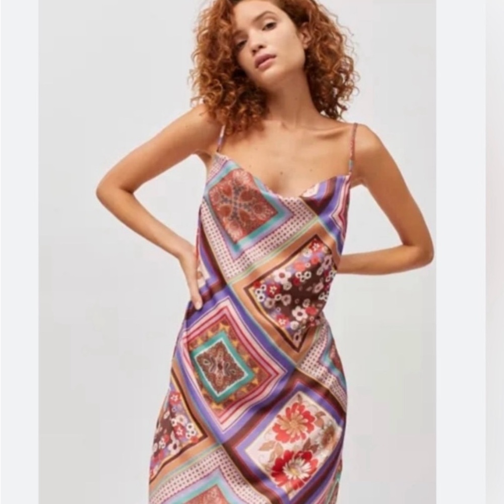 Urban Outfitters Colorful Patchwork Midi Dress